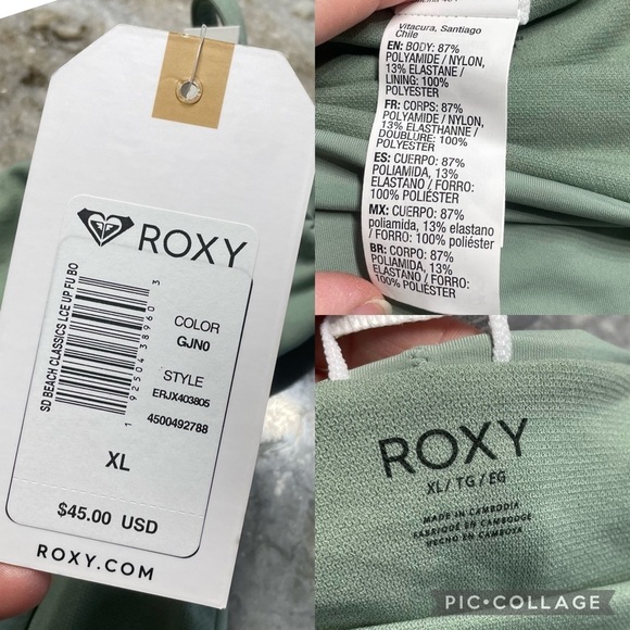 NWT Roxy Beach Classic Lace Up Bikini Bottom size XL - Picture 6 of 8